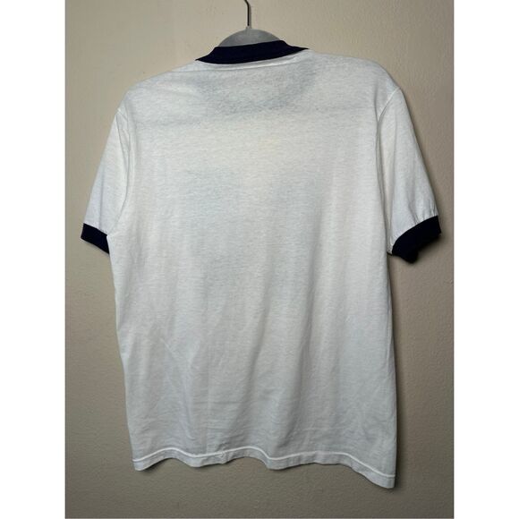 Vintage 90s US NAVY ringer T-Shirt sz Large - navy and white - Picture 9 of 10